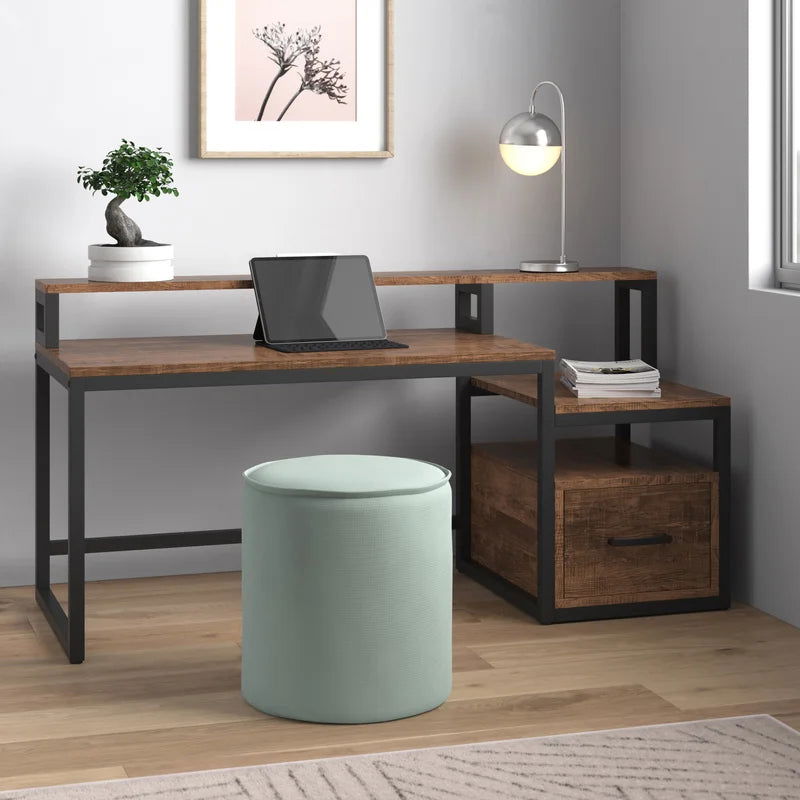 Furnishiaa Solid Wood Iron Study Table with Drawer - Furnishiaa -  -